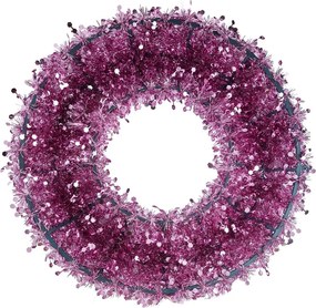 PINK TINSEL Veniec trblietavý 60 cm - ružová