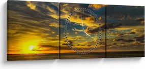 Západ slnka na mori (s hodinami) (90x30 cm)