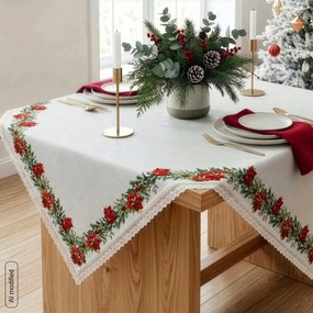 VIANOČNÝ OBRUS XMAS5 85X85 CM VZOROVANÁ