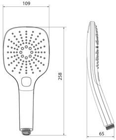 Sapho - Ručná sprcha s tlačidlom matná čierna