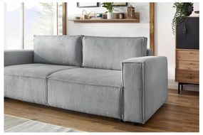 Svetlosivá menčestrová rozkladacia pohovka 245 cm Nihad – Bobochic Paris