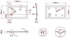 Erga Laos, obdĺžniková sprchová vanička 110x70x5cm, akrylát, biela lesklá, ERG-V06-ACR-7011S-WH-CR