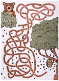 Detský kusový koberec Fun Honey with Bear cream, 140x190, hnedá, detská izba, Dywany Łuszczów