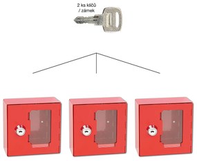 Požiarna oceľová skrinka so sklom na spoločný uzáver - SU RICHTER TS.1010.G.SU (červená), Richter červená