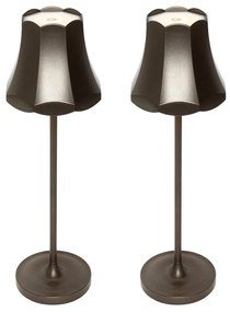 Sada 2 retro stolných lamp tmavá bronz nabíjateľná IP44 - Granny
