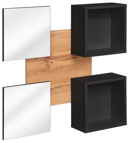 Zrkadlový panel so závesnými policami Enderly (dub wotan + čierna). Akcia -11%. Vlastná spoľahlivá doprava až k Vám domov. 1097609