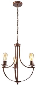 Luster na reťazi GINA 3xE27/60W/230V hnedá
