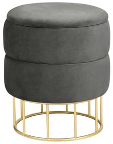 Taburet ELZA zamat sivý