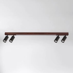BRILAGI - LED Bodové svietidlo SELE 4xGU10/30W/230V + LED/25W čierna/dubový dekor