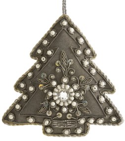 VIANOČNÁ DEKORÁCIA TREE 9 SADA 10KS CM ŠEDÁ