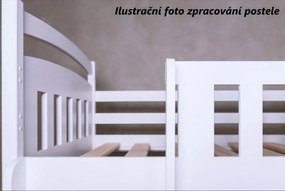 Detská posteľ z masívu borovice PATRICIE s prístelkou a šuplíkmi - 200x90 cm - BIELA