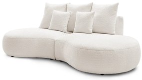 Biela pohovka z textílie bouclé 260 cm Saint-Germain – Bobochic Paris