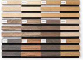 Vzorkovník akustických panelov – sada 12 vzoriek s rozmermi 12 × 12 cm
