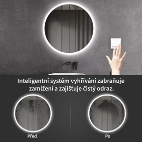 Cerano Lavoro, LED kúpeľňové zrkadlo Lavoro Ø80 cm, CER-CER-476699