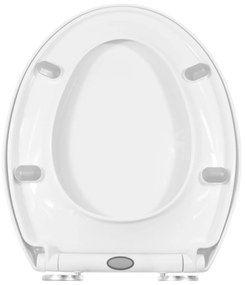Gamma Trigo D3, toaletné WC sedátko 445(485)x370mm z polypropylénu s pomalým zatváraním, biela, GMA-D3