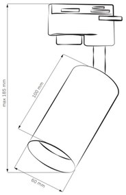 Bodové svietidlo do lištového systému MARIBEL 3xGU10/10W/230V +1 m lištový systém