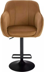 LuxuryForm DESIGN Barová stolička AVOLA VELUR na čiernom tanieri - medová