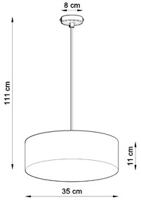 Závesné svietidlo Arena, 1x biele plastové tienidlo, (biely plast), (fi 35 cm)