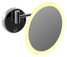 STEINBERG 650 nástenné kozmetické zväčšovacie zrkadlo s LED osvetlením (5-násobné zväčšenie), priemer 250 mm, chróm, 6509030