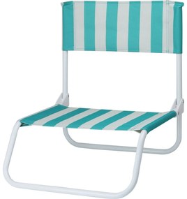 Skladacia plážová stolička Stripes, 65 x 44 x 19 cm, zelená