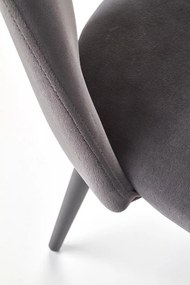 Jedálenská stolička NEWARK –⁠ kov/látka, sivá