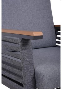 Tmavosivá hliníková záhradná lounge súprava pre 4 osoby Denia – Garden Pleasure