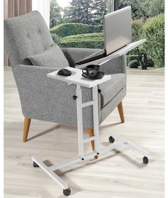 Polohovateľný stôl GLEN 87x67 cm biela