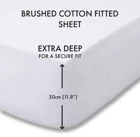 Biela napínacia flanelová plachta 150x200 cm Brushed – Catherine Lansfield