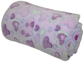 Axin Trading s.r.o. Deka mikroplyš 150x200 cm - fialová srdce