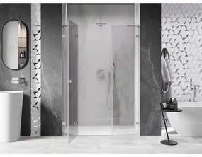 Mexen Lunar, Otočné ľavé sprchové dvere 160 cm, 8mm číre sklo, oceľový profil, 834S-160-050-97-00-L