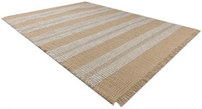 Koberec JUTE 3734 béž / sivý pásy so strapcami