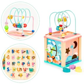 Vzdelávacia drevená kocka, triedička mula ECOTOYS