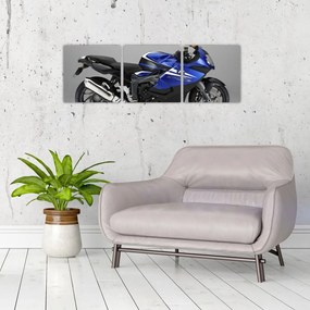 Obraz modrého motocykla