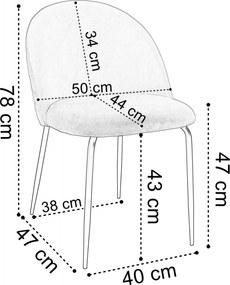 Grafitová zamatová stolička FARGO