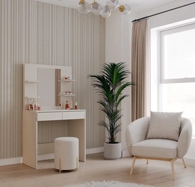 Toaletní stolek Marina 81 cm se zrcadlem kašmírový