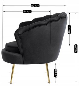 PROXIMA.store - Glamour kreslo ANGEL FARBA: sivá