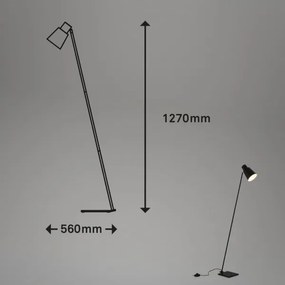 Brilo - Stojacia lampa 1xE27/10W/230V čierna