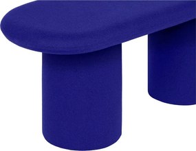 Modrá vlnená polstrovaná lavica Rull – noo.ma