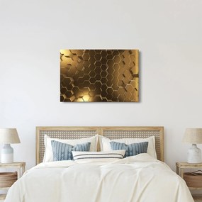 Obraz - Zlaté hexagóny (90x60 cm)