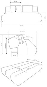 Rozkladacia trojmiestna pohovka FANO krémová