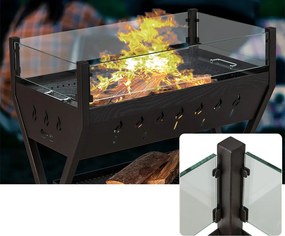 Gril na drevené uhlie s roštmi