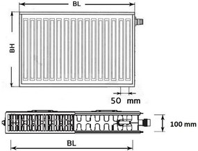 Kermi Therm X2 Profil-V doskový radiátor 22 750 / 1800 FTV220751801R1K