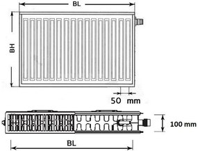 Kermi Therm X2 Profil-V doskový radiátor 22 900 / 500 FTV220900501R1K