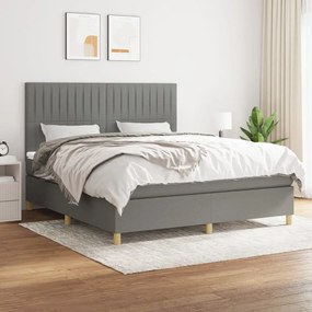 Boxspring posteľ s matracom tmavosivá 160x200 cm látka 3142506