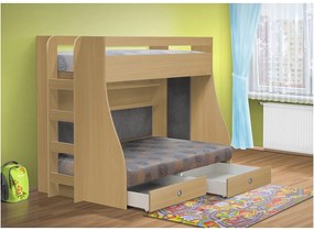 Poschodová posteľ PATR - 4 HIT 120 farba lamina: agát (akát)