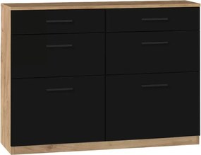 Komoda Keri 19 100 cm so zásuvkami - dub craft tabacco / čierny mat