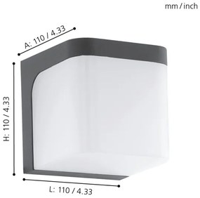 Eglo 96256 - LED Vonkajšie nástenné svietidlo JORBA LED/4,9W/230V IP44