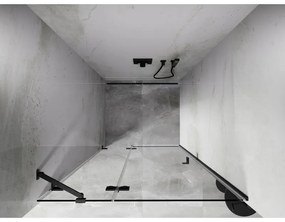 Mexen, Mexen Lunar ľavé otočné sprchové dvere 95 cm, priehľadné, pištoľovo šedé kartáčované - 834-095-000-66-00-L