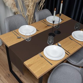 Biante Dekoračný behúň na stôl Rongo RG-015 Tmavo hnedý 20x120 cm