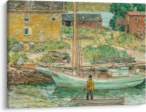 Obraz - Childe Hassam, Oyster Sloop, Cos Cob, reprodukcia (70x50 cm)